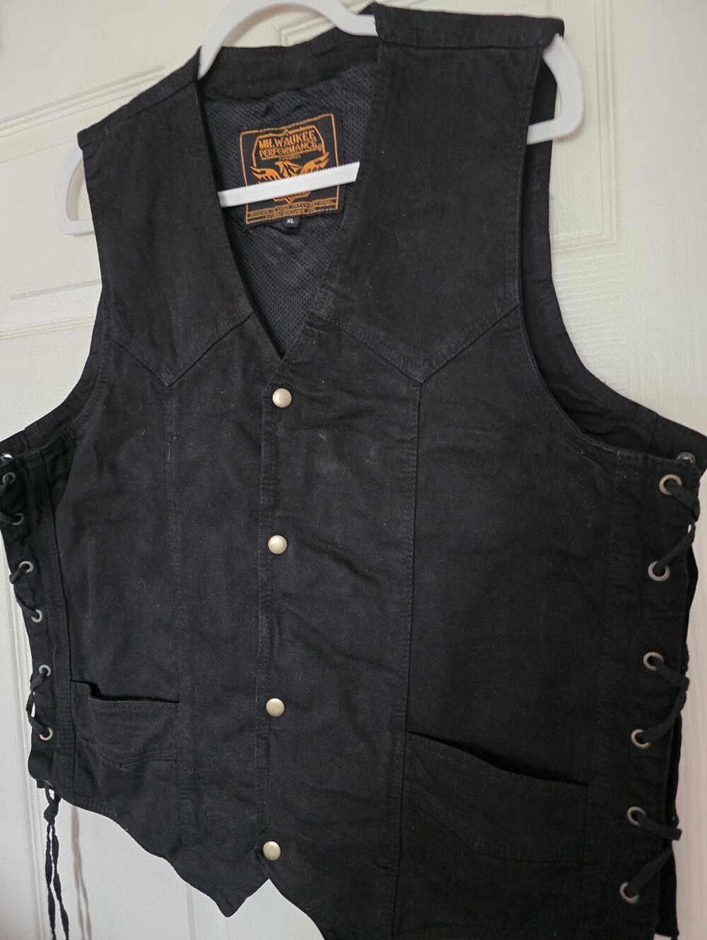 Milwaukee Performance Black Denim Collection Vest Mens Size XL Moto